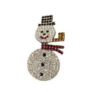 Christmas Snowman dual pendant Locket brooch